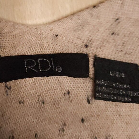 RDI Pink Heathered Long Open Thin Cardigan Sweater Large - Picture 5 of 7